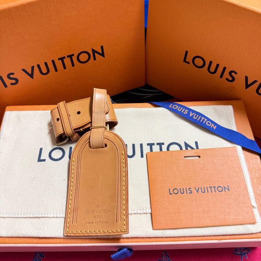 Louis Vuitton Vachetta Leather Luggage Tag and Poignet Authentic NO BOX